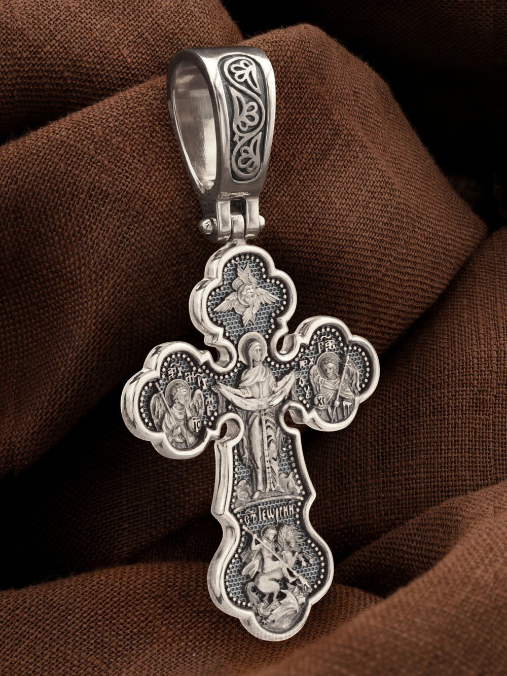 Крест из белого золота