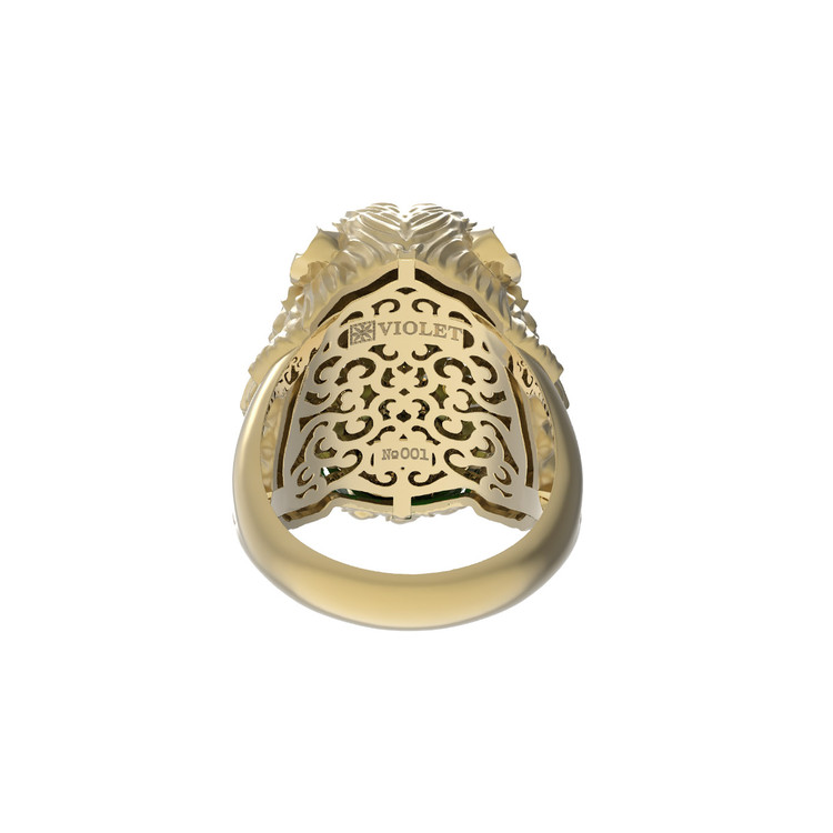 Кольцо из лимонного золота c эмалью