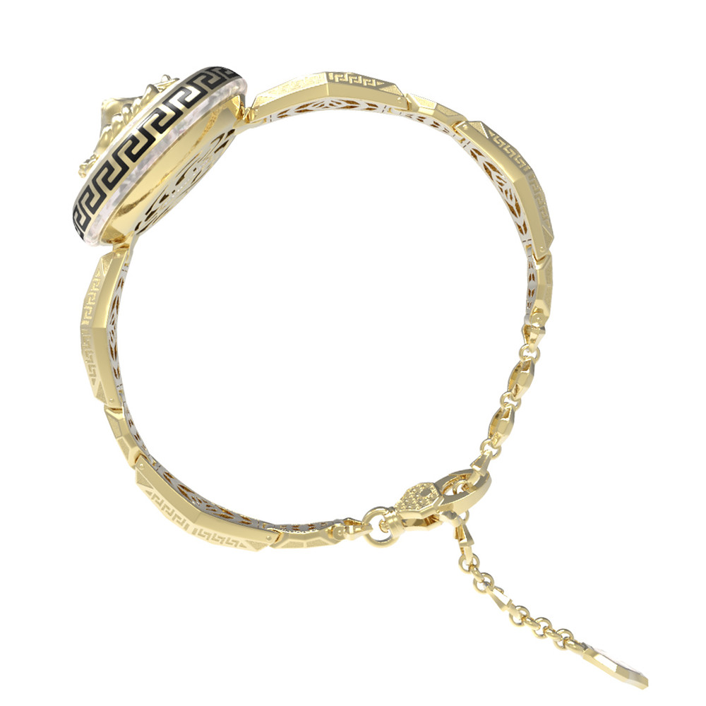 Браслет из лимонного золота c эмалью и перламутром