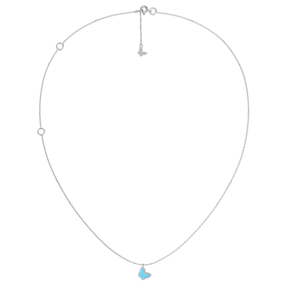 Колье из белого золота c бирюзой