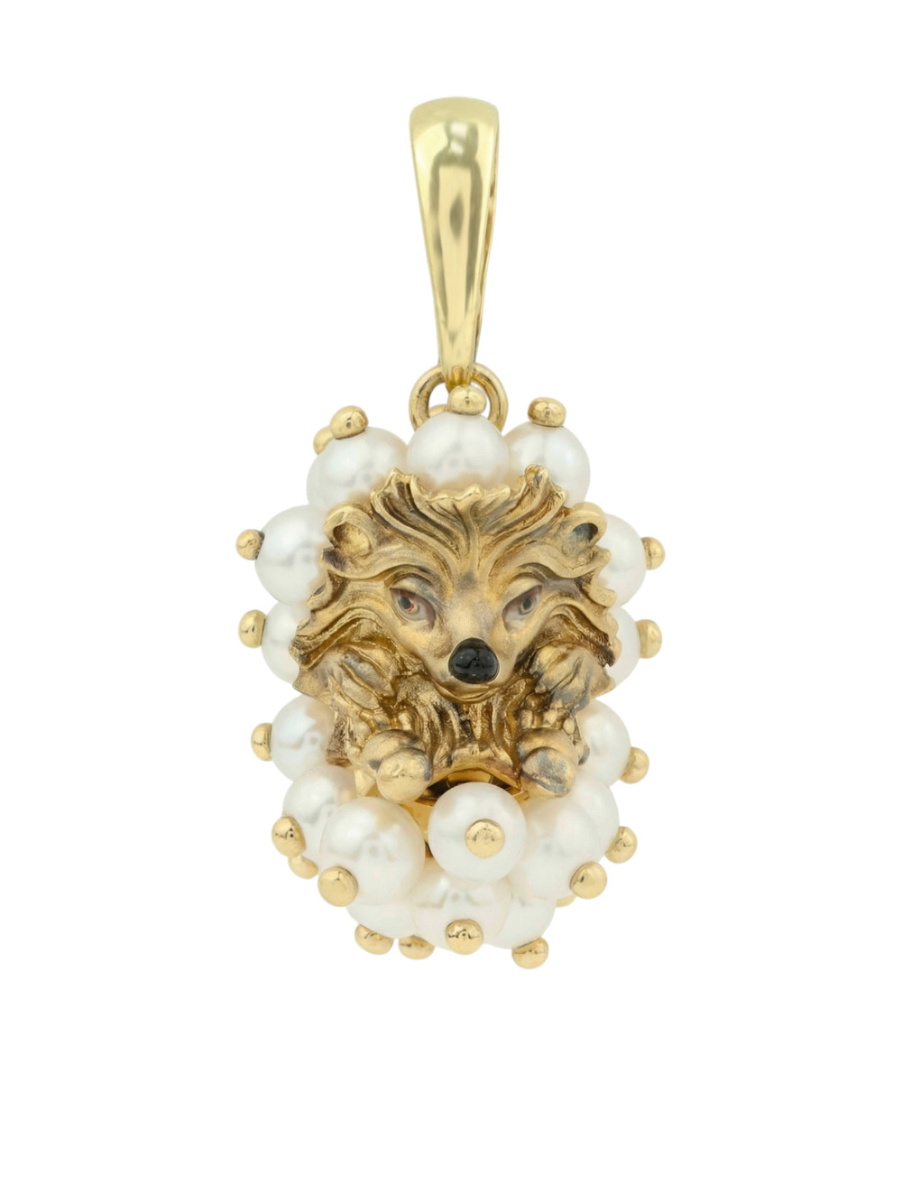 Подвеска из лимонного золота c эмалью и жемчугом