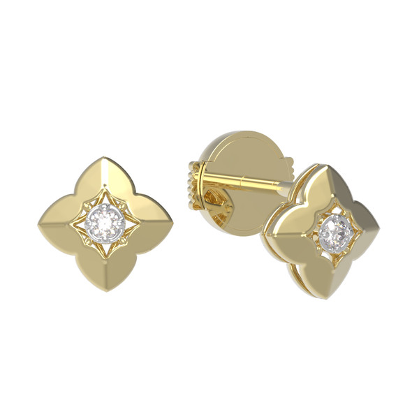 Серьги из лимонного золота c бриллиантами