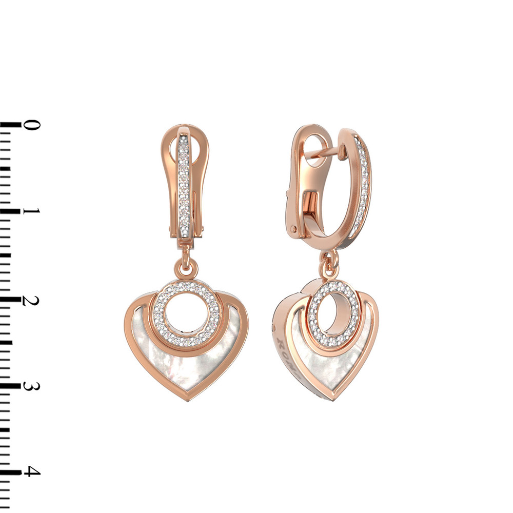 Серьги из золота c бриллиантами и перламутром