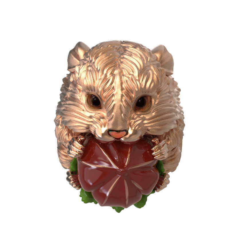 Кольцо из золота c эмалью