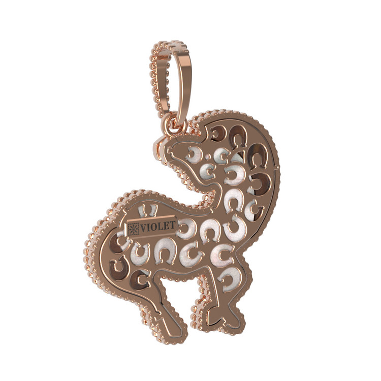 Подвеска из золота c эмалью, тигровым глазом и перламутром