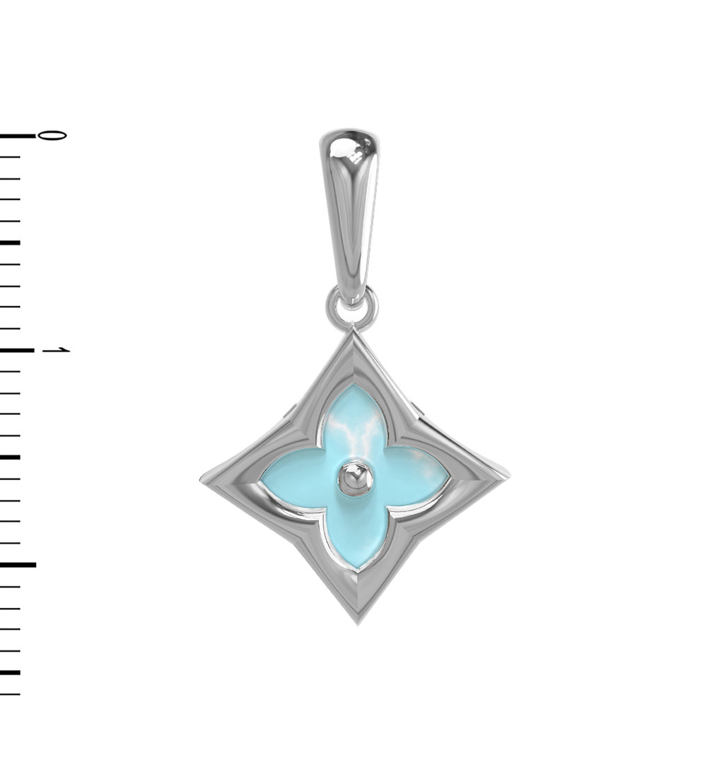 Подвеска из белого золота c бирюзой