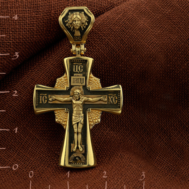 Крест из лимонного золота