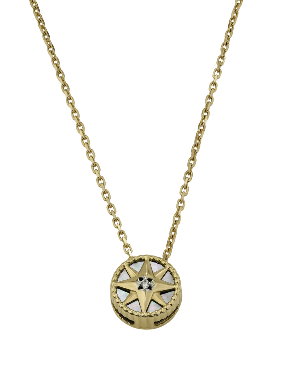 Колье из лимонного золота c бриллиантами и перламутром