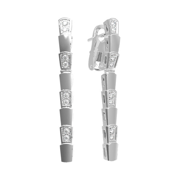 Серьги из белого золота c бриллиантами