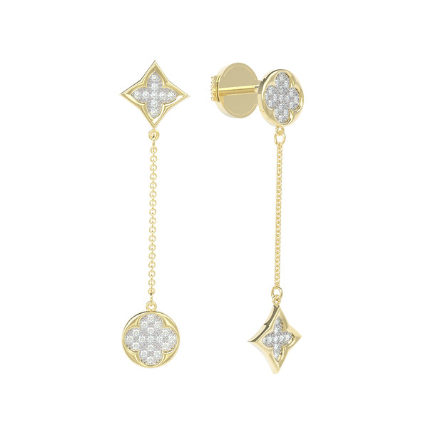 Серьги из лимонного золота c бриллиантами