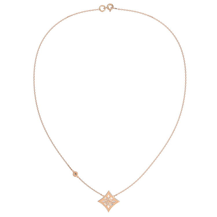 Колье из золота c бриллиантами и перламутром