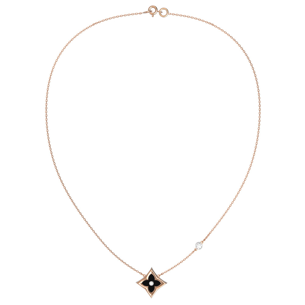 Колье из золота c бриллиантами и ониксом