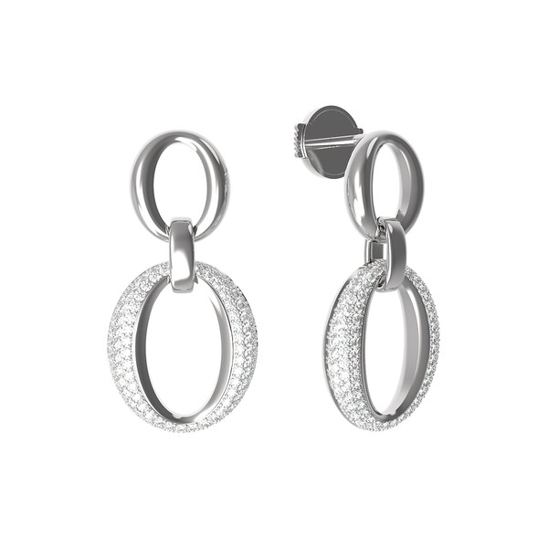 Серьги из белого золота c бриллиантами