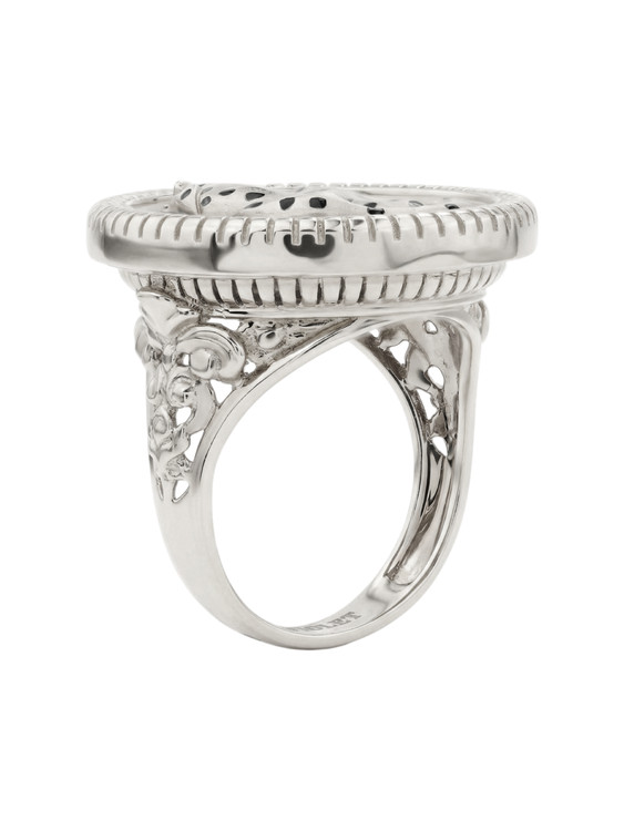 Кольцо из белого золота c эмалью