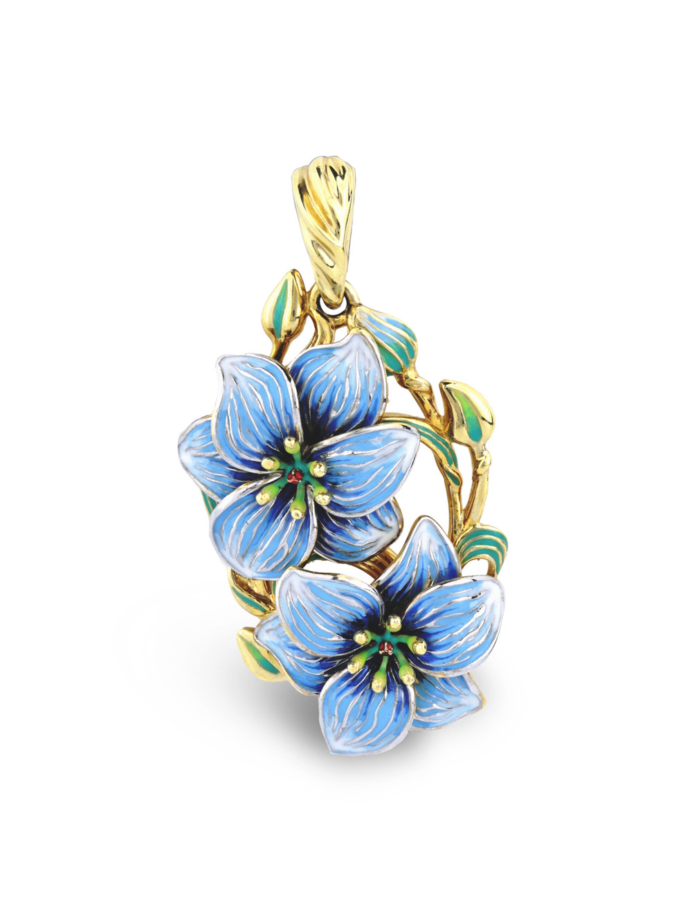 Подвеска из лимонного золота c эмалью