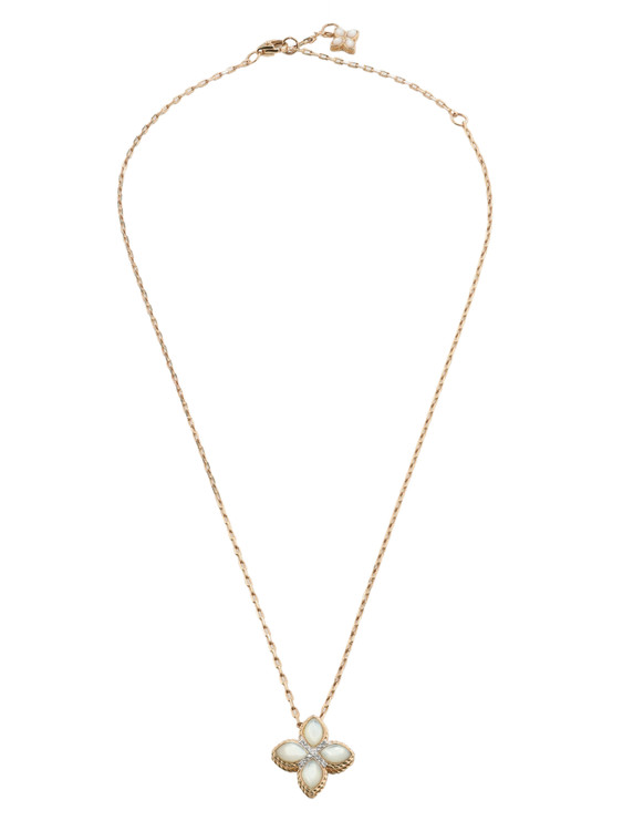 Колье из золота c бриллиантами и перламутром