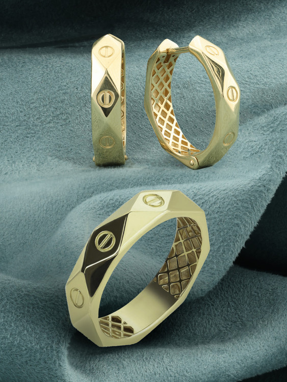 Серьги из лимонного золота