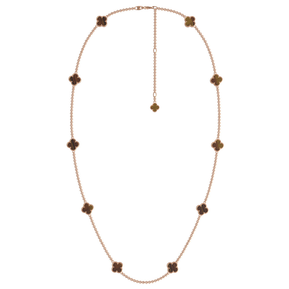 Колье из золота c тигровым глазом