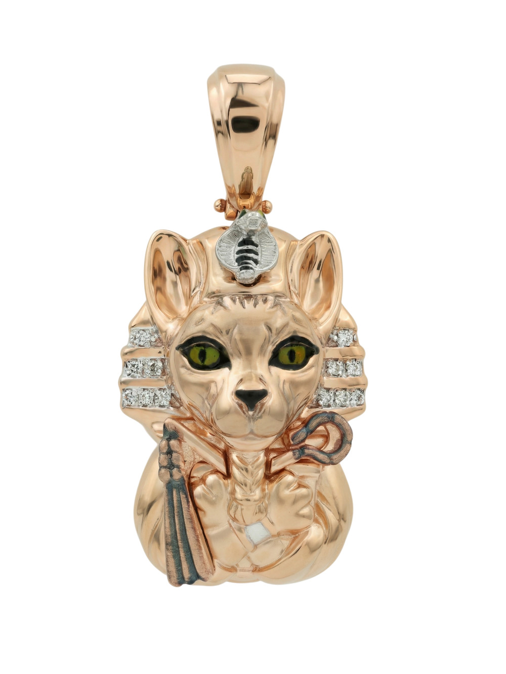 Подвеска из золота c эмалью, бриллиантами и рубином