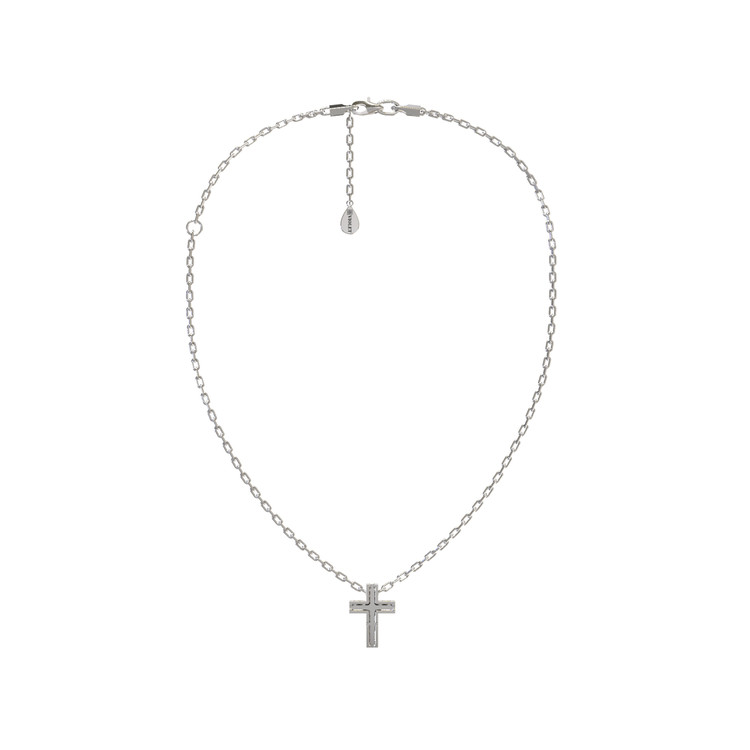 Крест из белого золота c бриллиантами