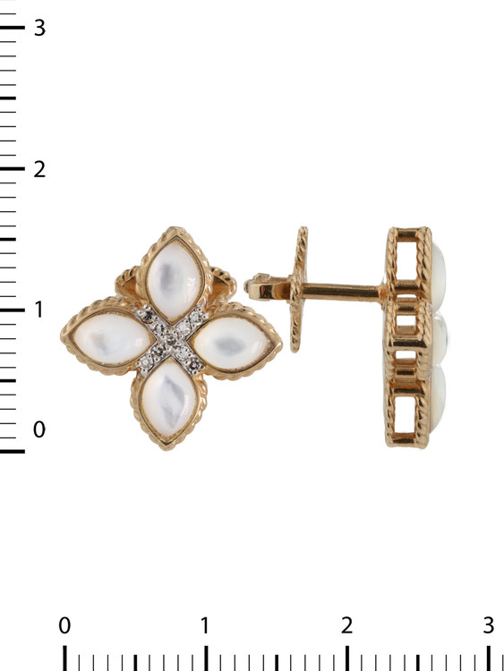 Серьги из золота c бриллиантами и перламутром