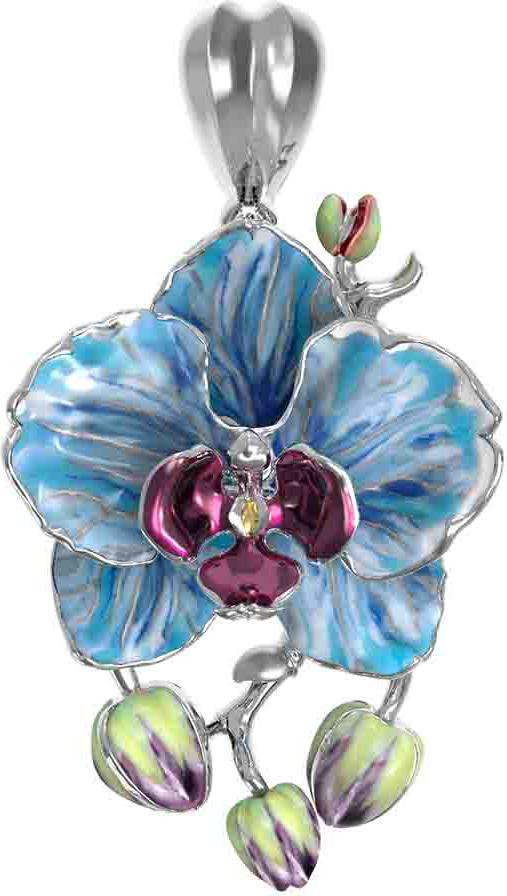 Подвеска из белого золота c эмалью