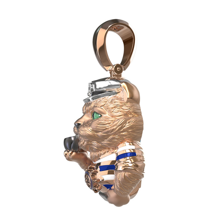 Подвеска из золота c эмалью, бриллиантами и рубином