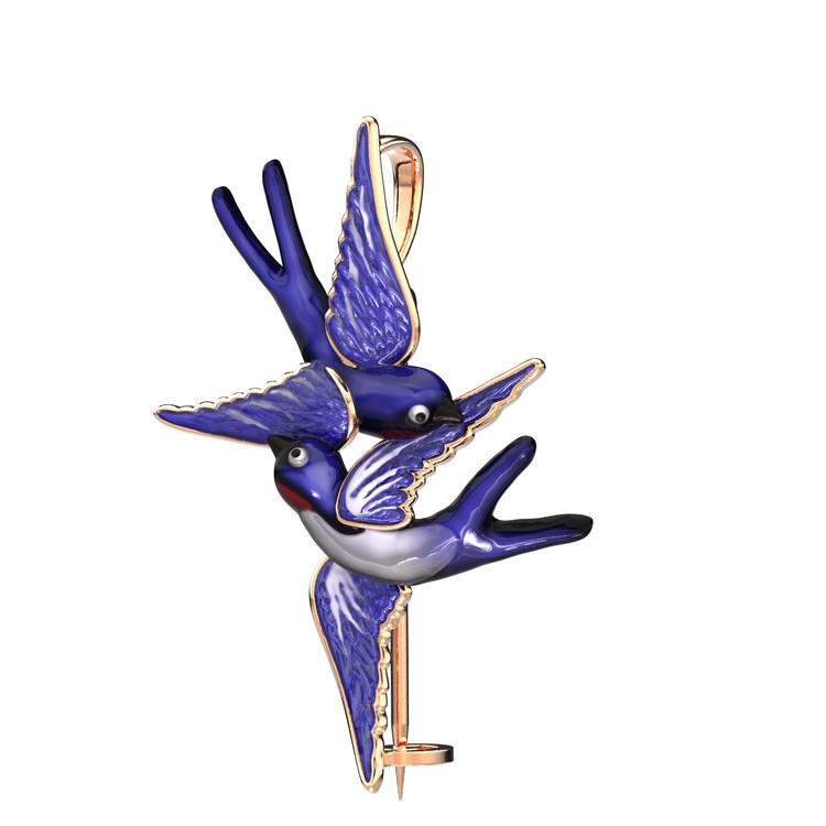 Брошь из золота c эмалью