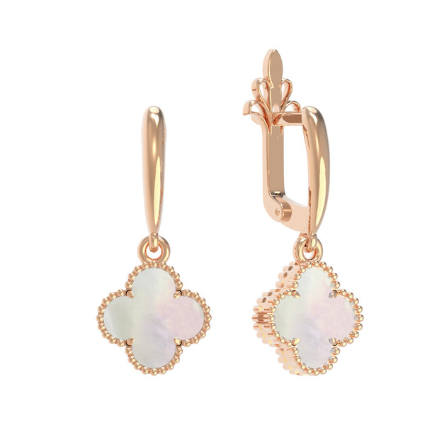 Серьги из золота c перламутром