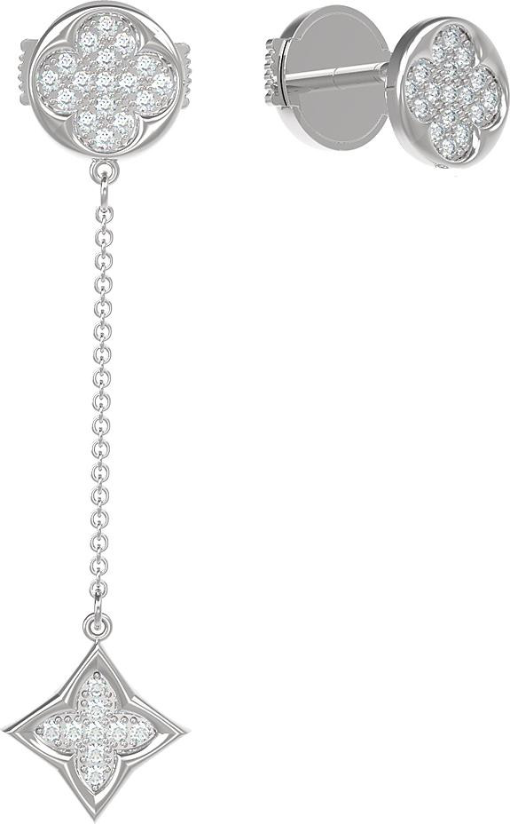 Серьги из белого золота c бриллиантами