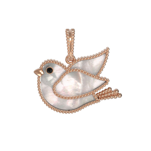 Подвеска из золота c эмалью и перламутром