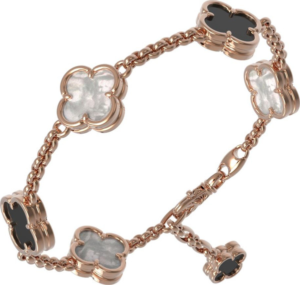 Браслет из золота c ониксом и перламутром