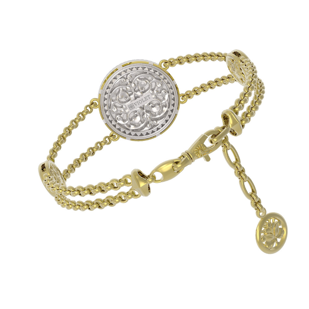 Браслет из лимонного золота c эмалью