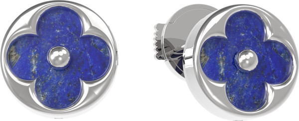 Серьги из белого золота c лазуритом