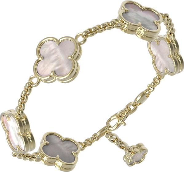 Браслет из лимонного золота c перламутром