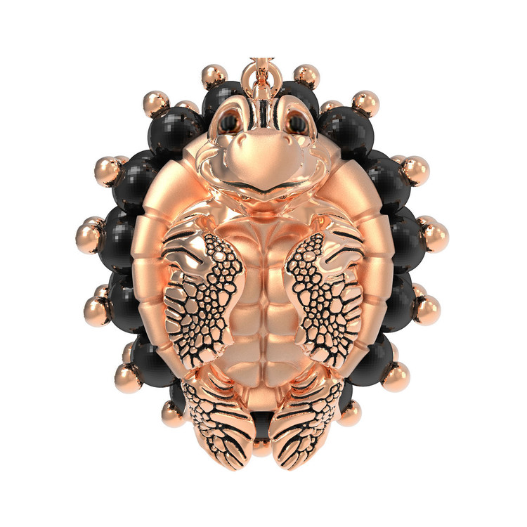 Серьги из золота c эмалью и ониксом