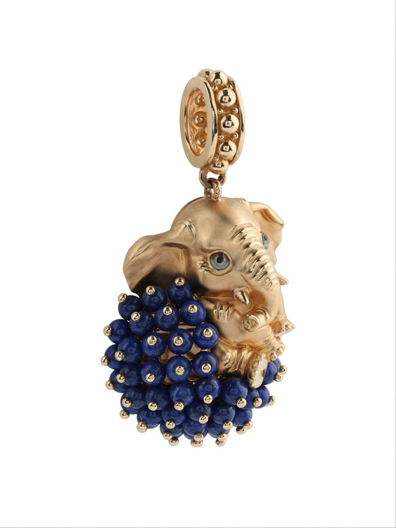 Подвеска из золота c эмалью и лазуритом