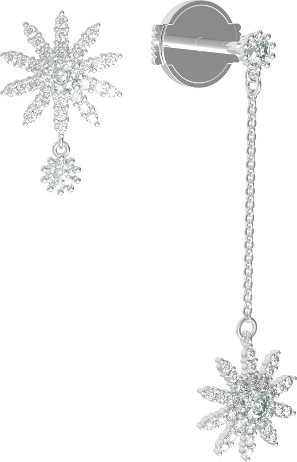 Серьги из белого золота c бриллиантами