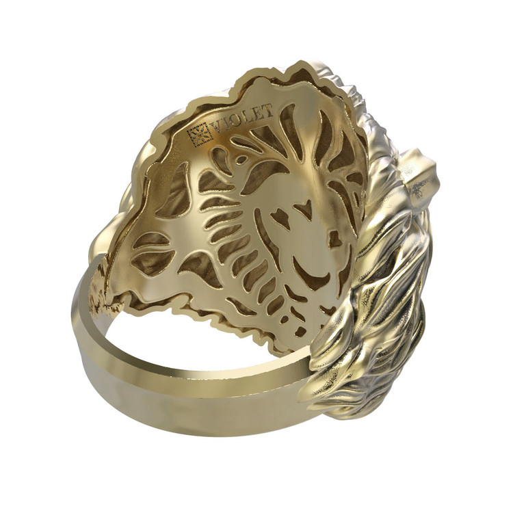 Кольцо из лимонного золота c эмалью