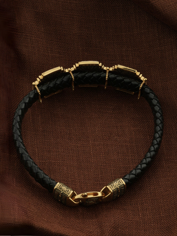 Браслет из лимонного золота c шнурком