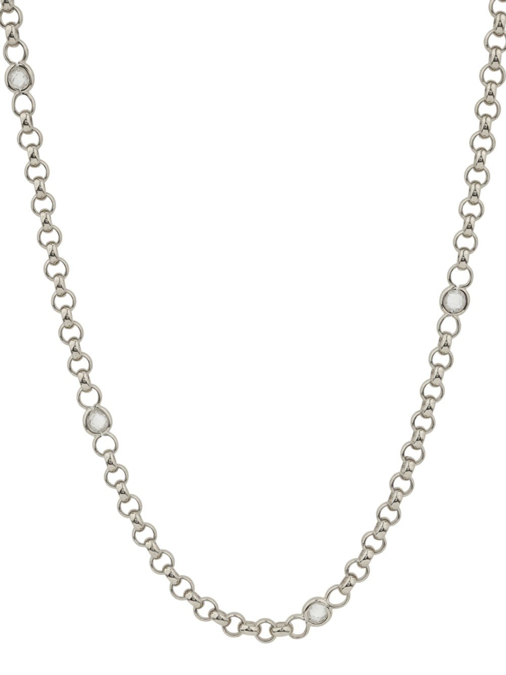 Цепь из белого золота c фианитом