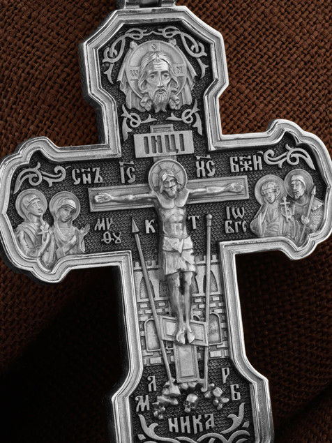 Крест из белого золота