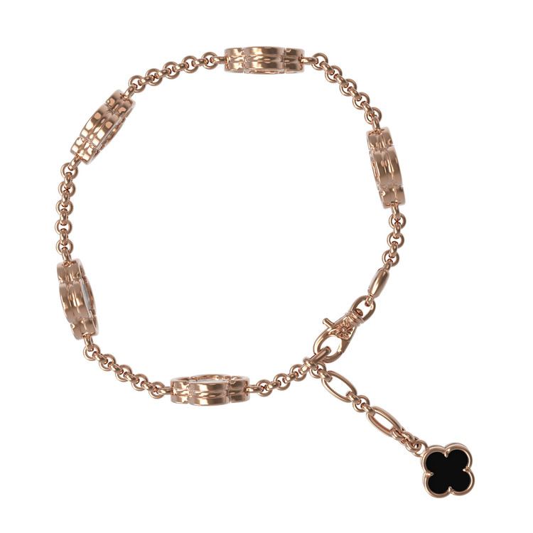 Браслет из золота c ониксом и перламутром