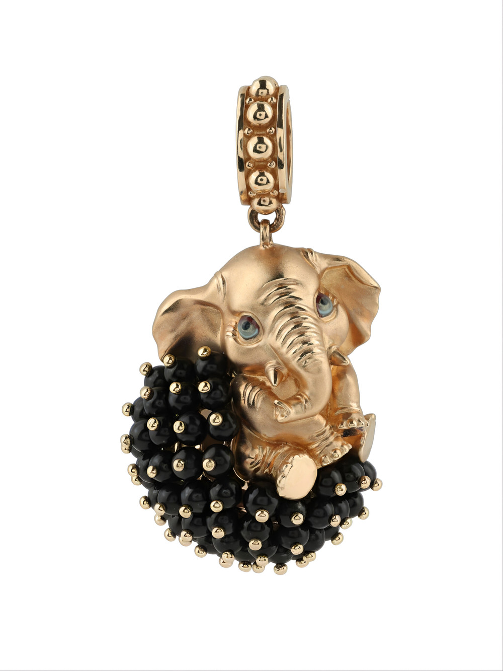 Подвеска из золота c эмалью и ониксом