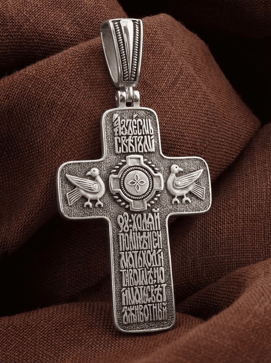 Крест из белого золота