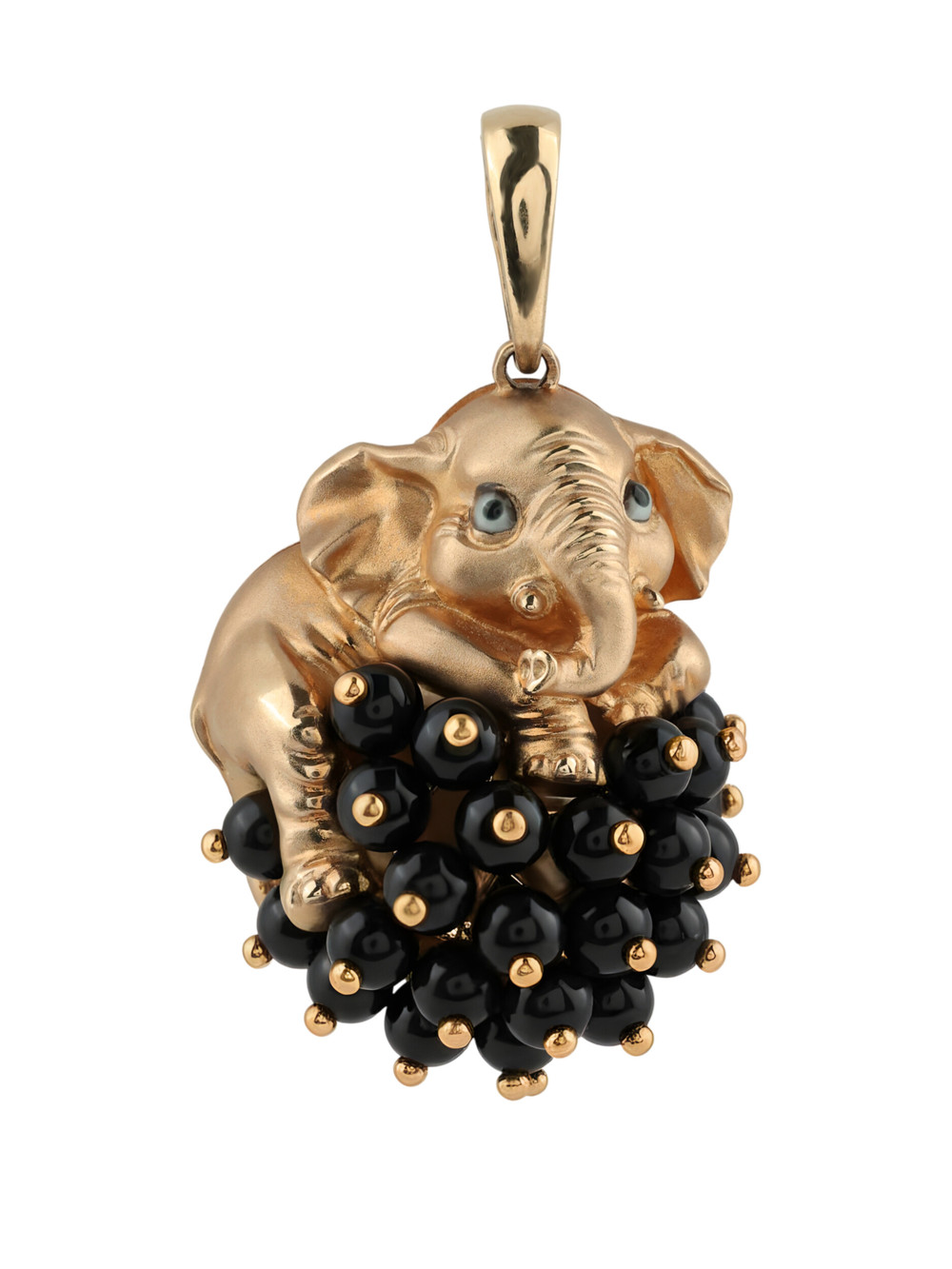 Подвеска из золота c эмалью и ониксом