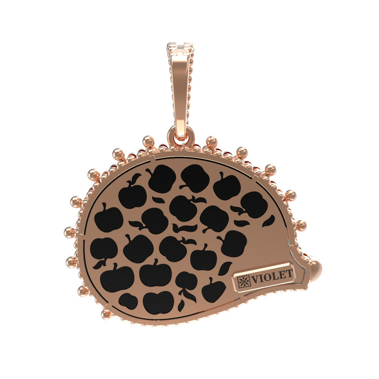 Подвеска из золота c эмалью, ониксом и перламутром