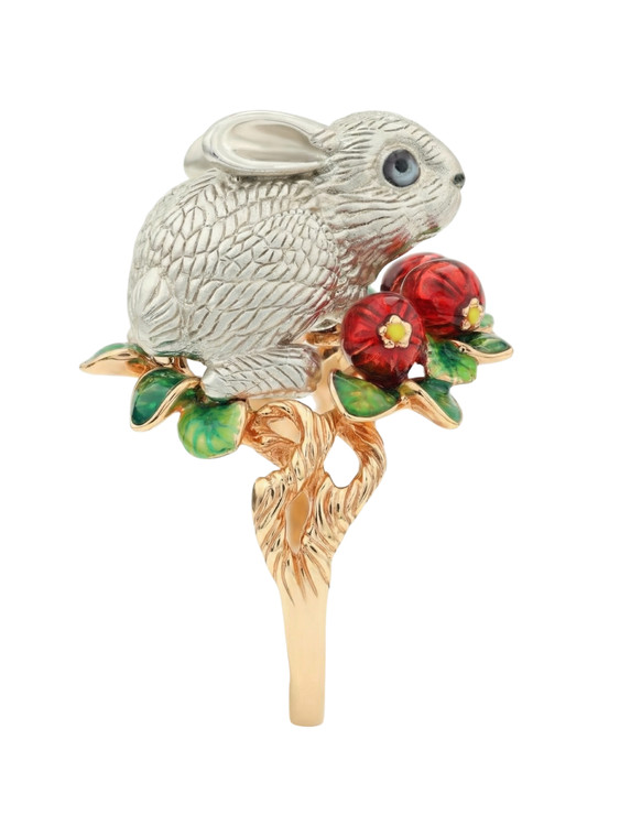 Кольцо из золота c эмалью