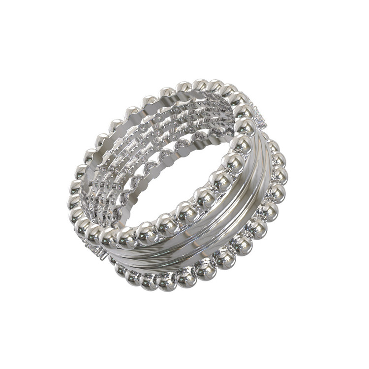 Кольцо из белого золота c бриллиантами