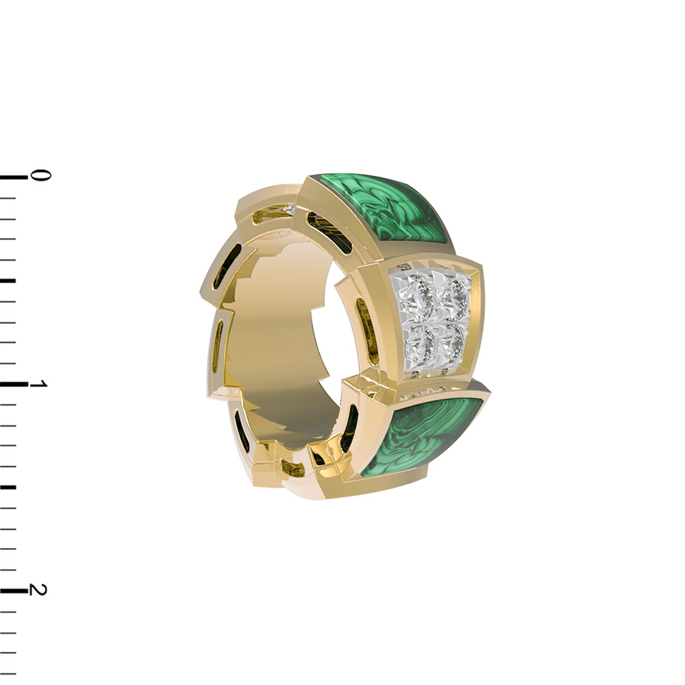 Подвеска из лимонного золота c бриллиантами и малахитом